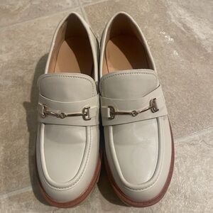 ZBY Chunky Platform Loafers Gold Horsebit Size 6